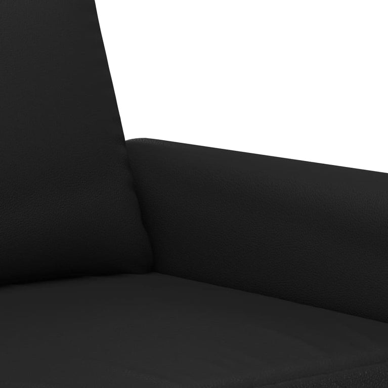 2-delige Loungeset met kussens kunstleer zwart