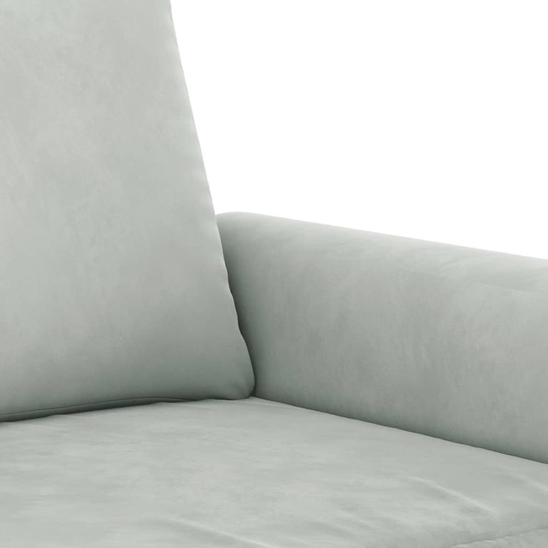 3-delige Loungeset met kussens fluweel lichtgrijs