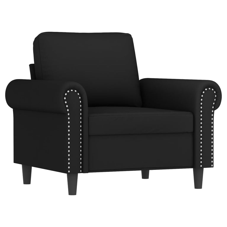 3-delige Loungeset met kussens fluweel zwart