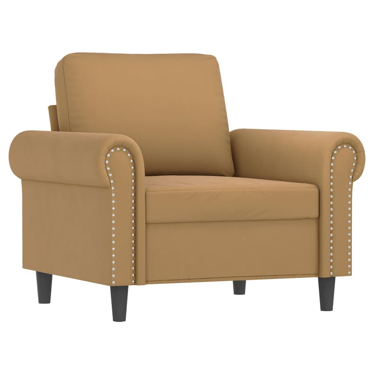 3-delige Loungeset met kussens fluweel bruin