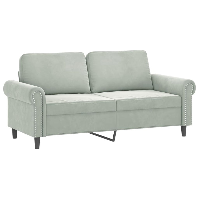 2-delige Loungeset met kussens fluweel lichtgrijs