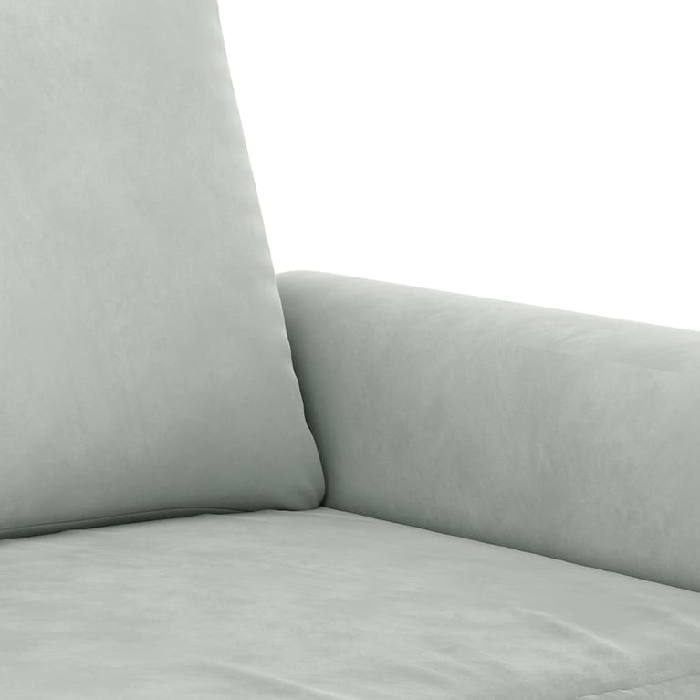 2-delige Loungeset met kussens fluweel lichtgrijs
