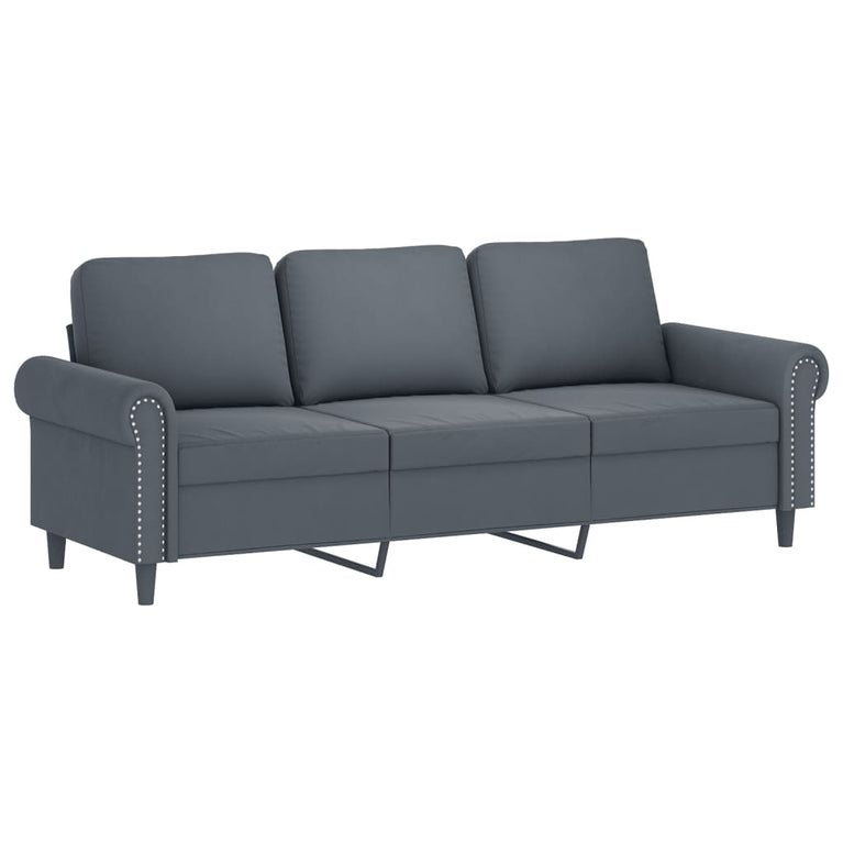 2-delige Loungeset met kussens fluweel donkergrijs