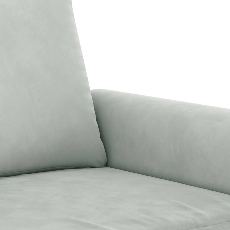 2-delige Loungeset met kussens fluweel lichtgrijs