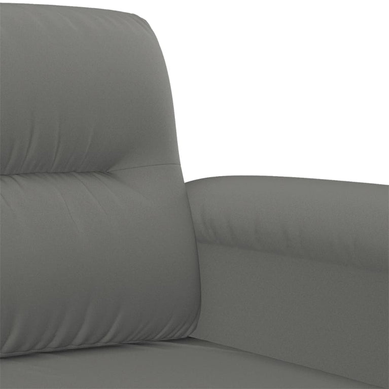 2-delige Loungeset met kussens microvezelstof donkergrijs