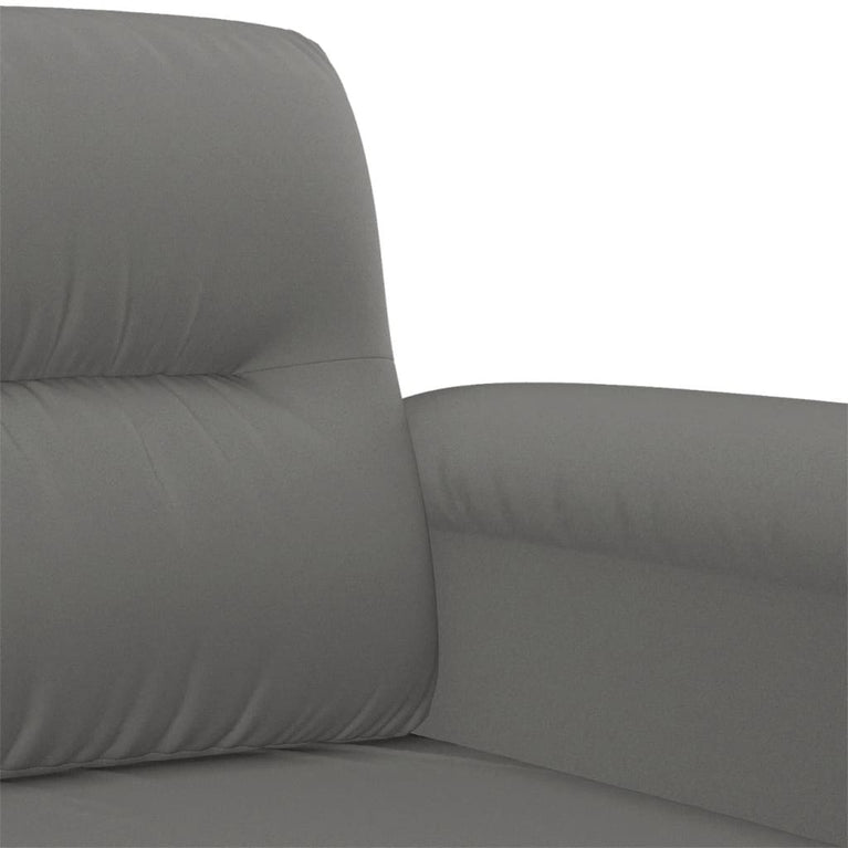 2-delige Loungeset met kussens microvezelstof donkergrijs