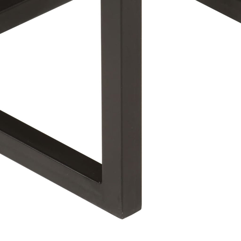 3-delige Salontafelset massief mangohout en ijzer