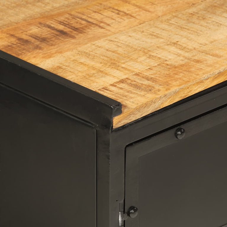 Wastafelkast 55x35x60 cm ijzer en massief mangohout