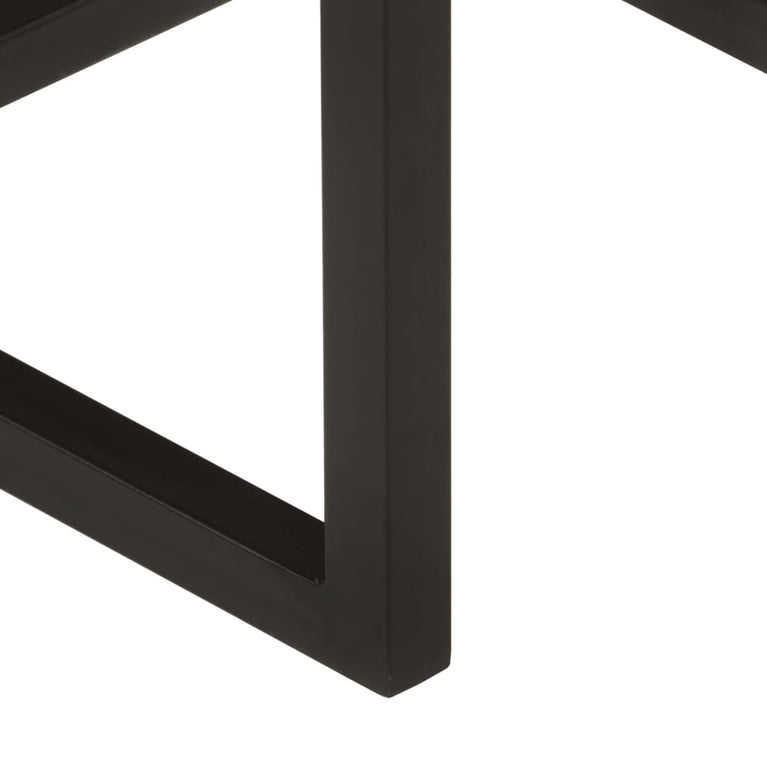 3-delige Salontafelset massief mangohout en ijzer