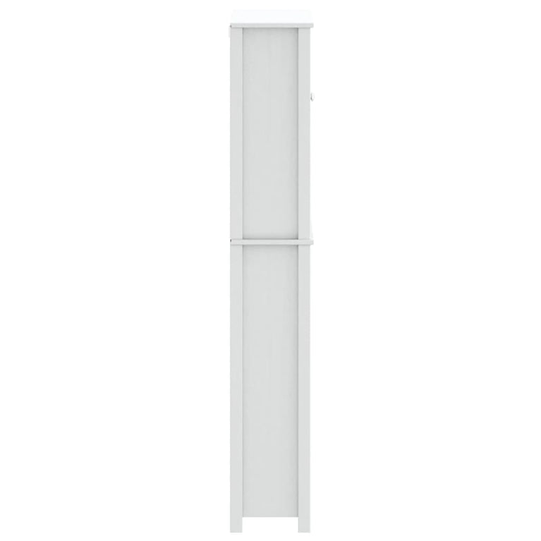 Wasmachinekast BERG 76x27x164,5 cm massief hout wit MeubelReus