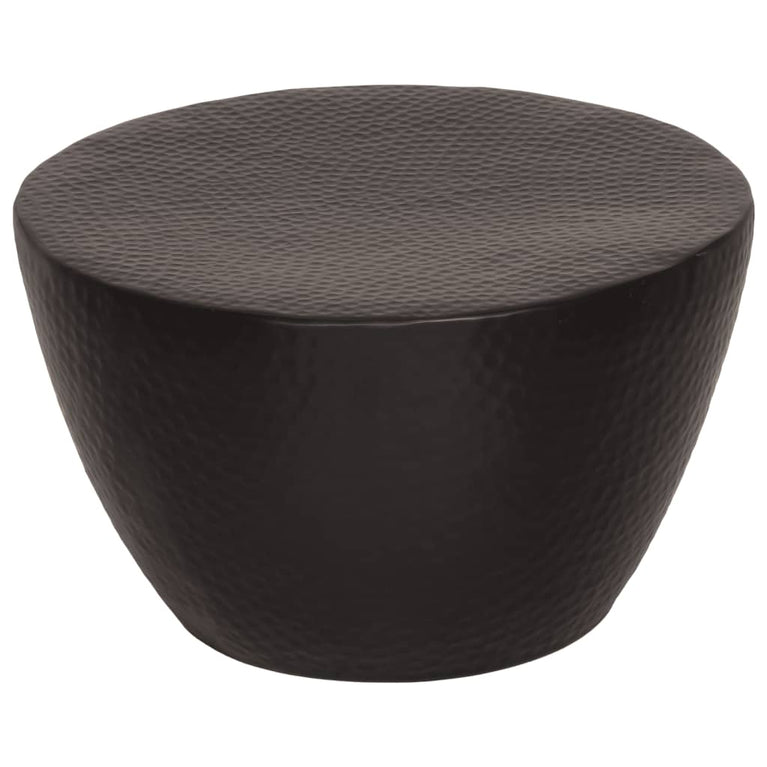 Salontafel Ø 50x30 cm gehamerd aluminium zwart