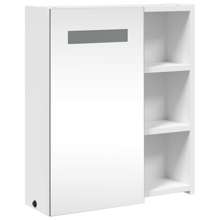Badkamerkast met spiegel en LED 45x13x52 cm wit MeubelReus