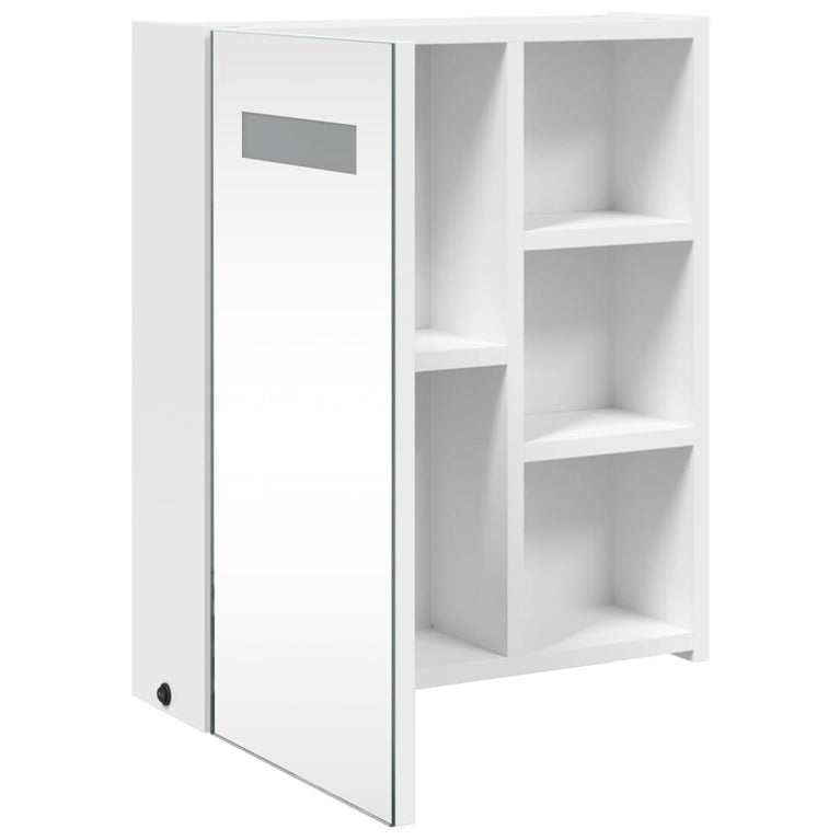 Badkamerkast met spiegel en LED 45x13x52 cm wit MeubelReus