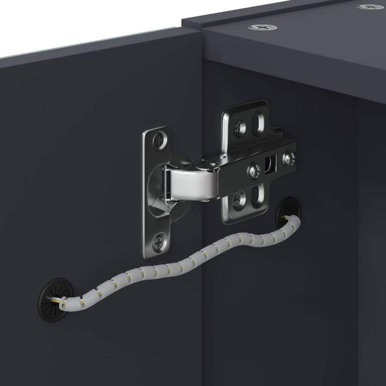 Badkamerkast met spiegel en LED 45x13x52 cm grijs MeubelReus