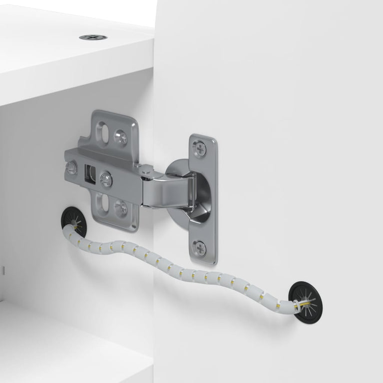 Badkamerkast met spiegel en LED gebogen 42x13x70 cm wit MeubelReus