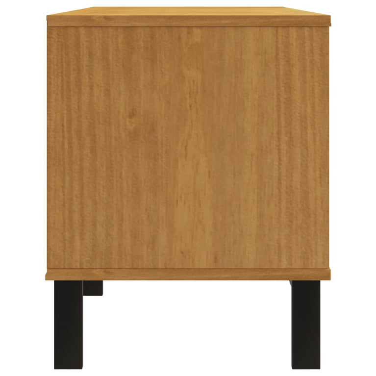 TV-meubel met glazen deur FLAM 158x40x50 cm massief grenenhout MeubelReus