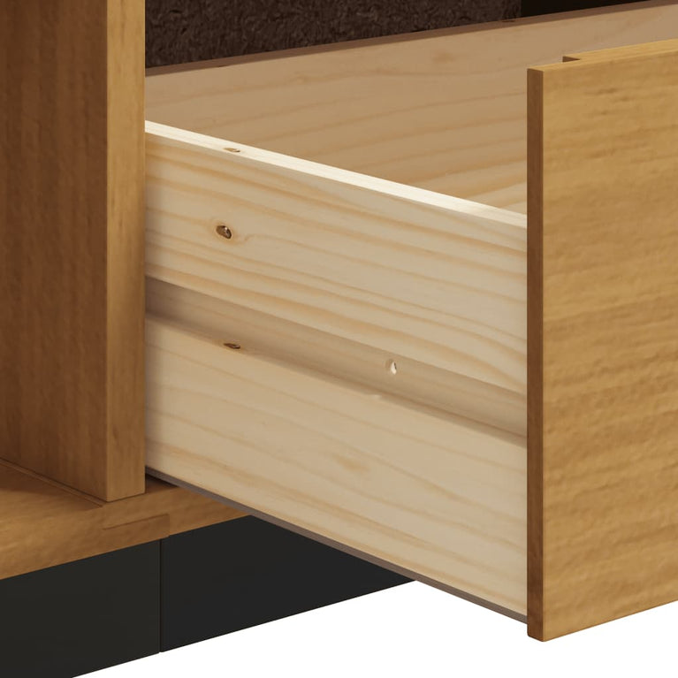 TV-meubel met glazen deur FLAM 158x40x50 cm massief grenenhout MeubelReus