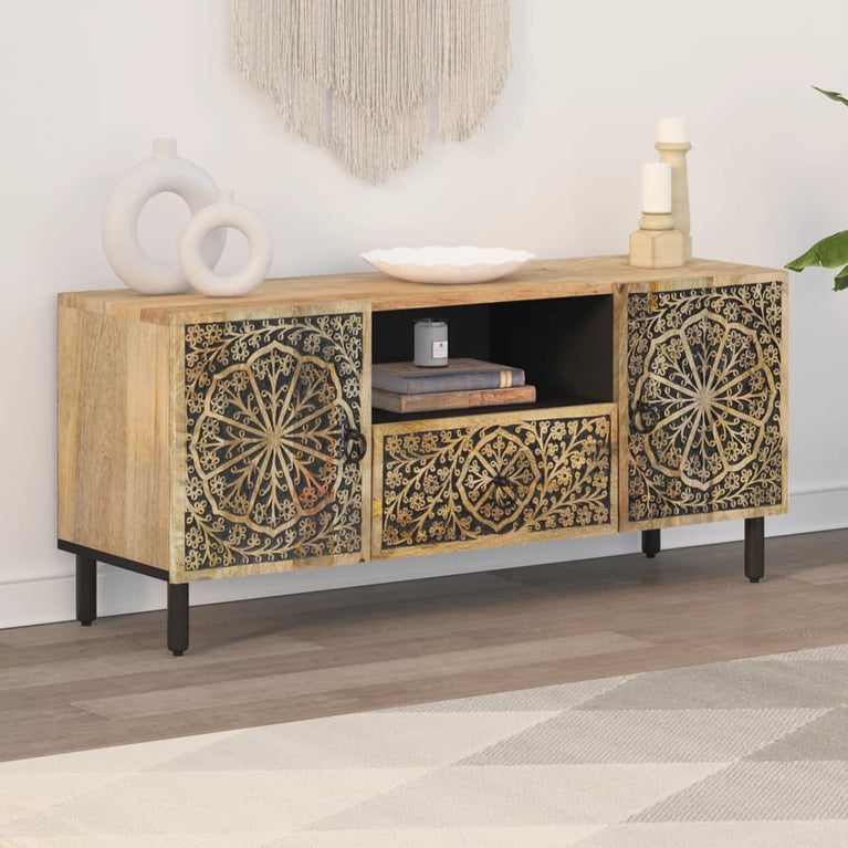 Tv-meubel 105x33x46cm massief mangohout
