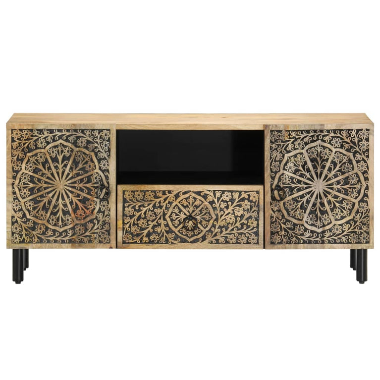 Tv-meubel 105x33x46cm massief mangohout