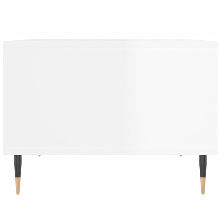 Salontafel 60x50x36,5 cm bewerkt hout hoogglans wit MeubelReus