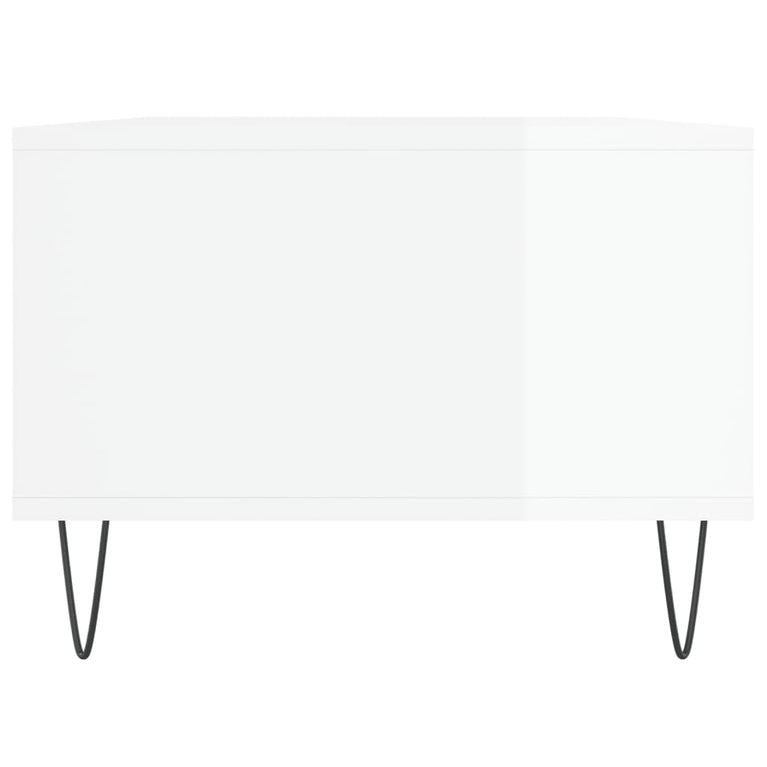 Salontafel 90x50x36,5 cm bewerkt hout hoogglans wit MeubelReus