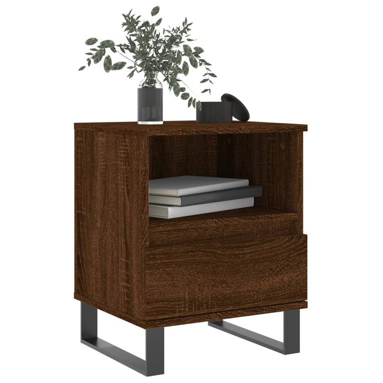 Nachtkastjes 2 st 40x35x50 cm bewerkt hout bruin eikenkleur MeubelReus