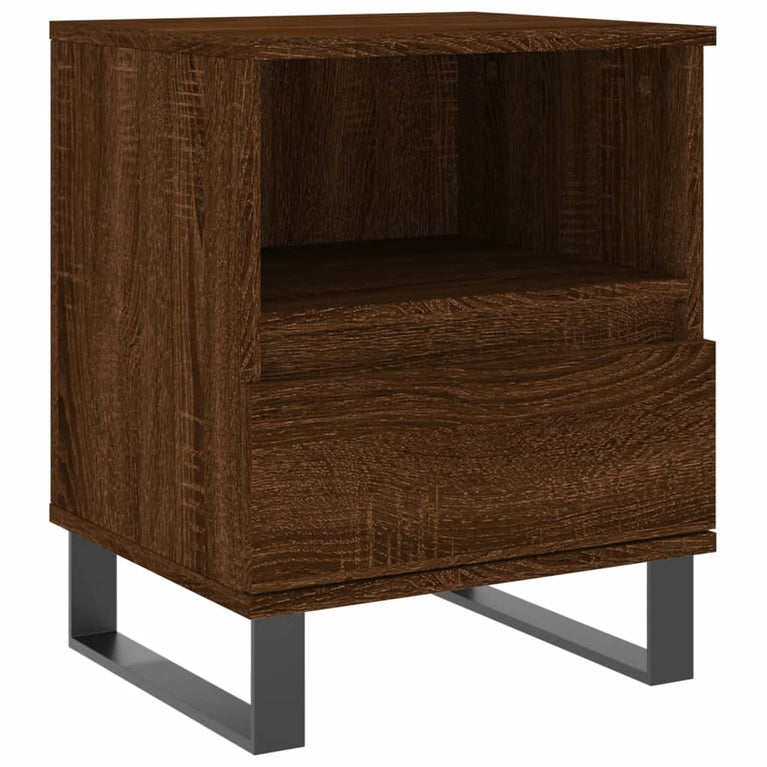 Nachtkastjes 2 st 40x35x50 cm bewerkt hout bruin eikenkleur MeubelReus