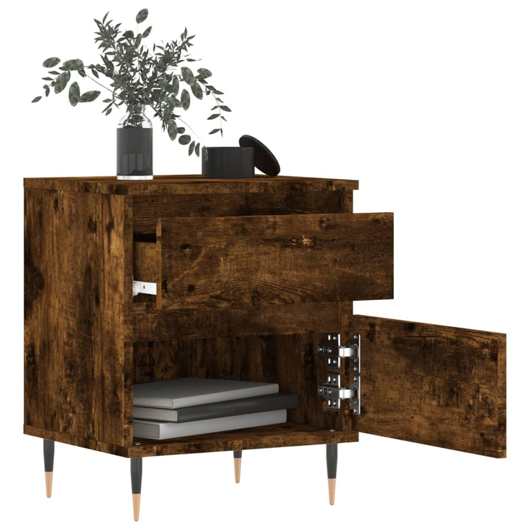 Nachtkastjes 2 st 40x35x50 cm bewerkt hout gerookt eikenkleurig MeubelReus