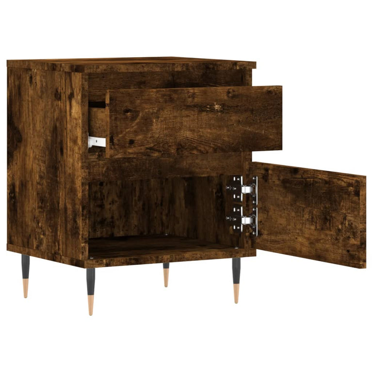 Nachtkastjes 2 st 40x35x50 cm bewerkt hout gerookt eikenkleurig MeubelReus