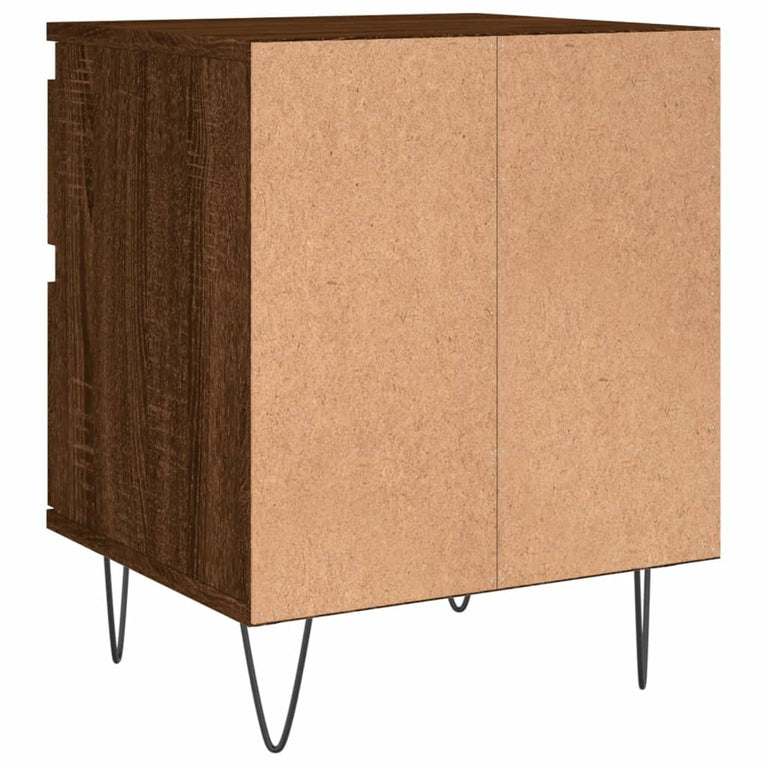 Nachtkastjes 2 st 40x35x50 cm bewerkt hout bruin eikenkleur MeubelReus