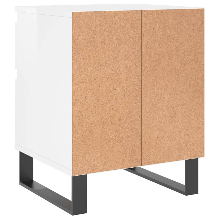 Nachtkastje 40x35x50 cm bewerkt hout hoogglans wit MeubelReus
