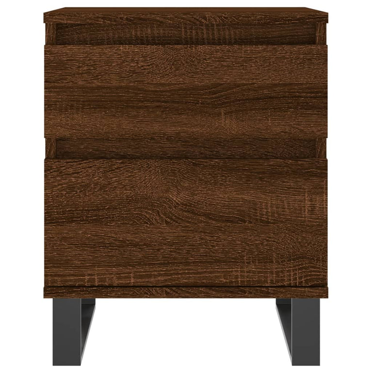 Nachtkastjes 2 st 40x35x50 cm bewerkt hout bruin eikenkleur MeubelReus