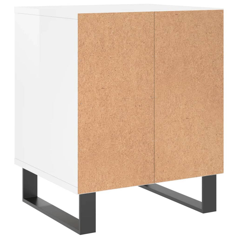 Nachtkastje 40x35x50 cm bewerkt hout hoogglans wit MeubelReus
