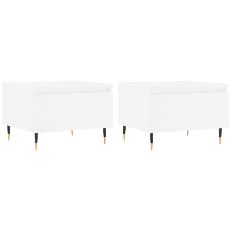 Salontafels 2 st 50x46x35 cm bewerkt hout wit MeubelReus