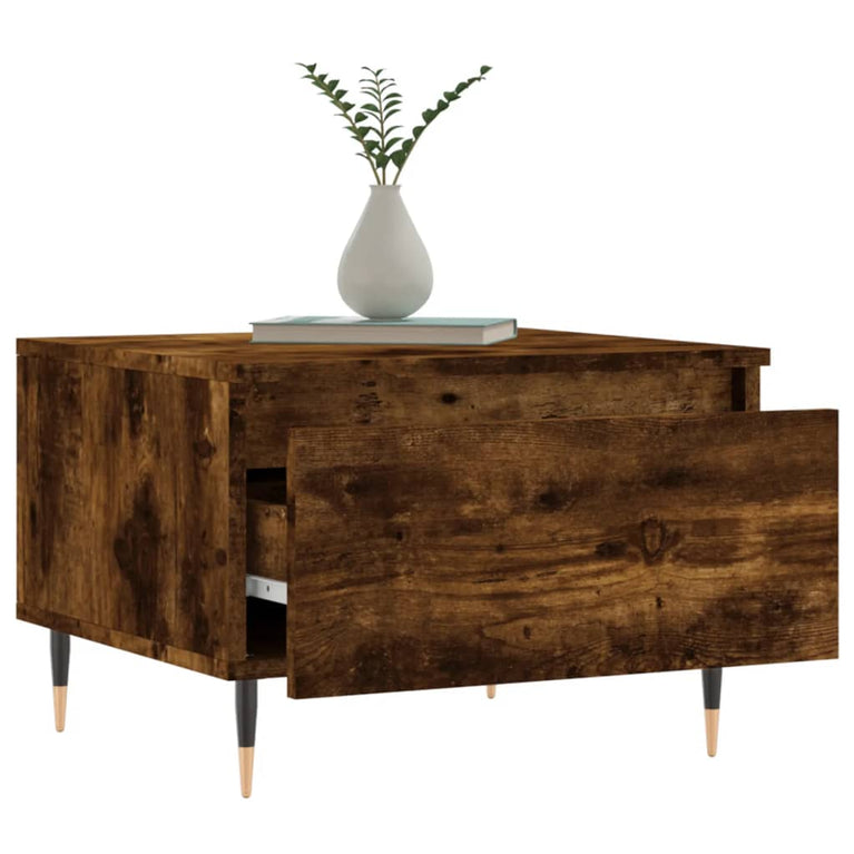 Salontafels 2 st 50x46x35 cm bewerkt hout gerookt eikenkleurig MeubelReus