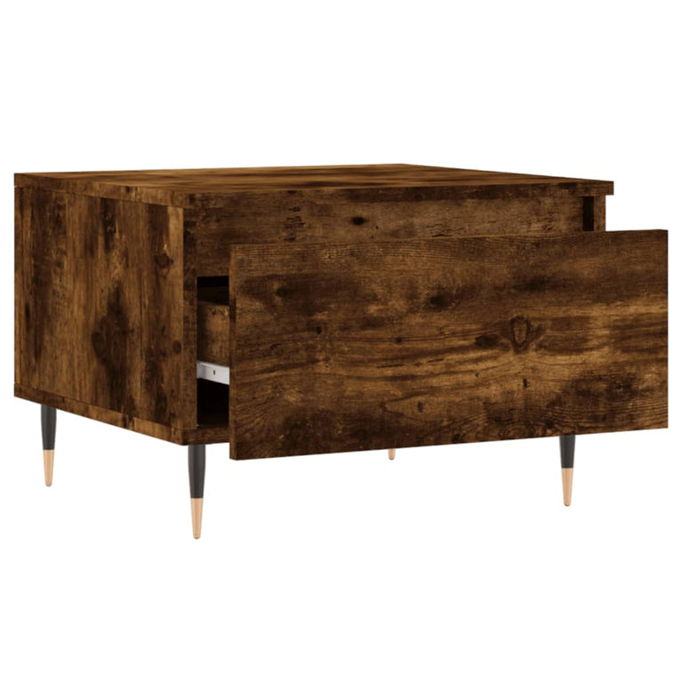 Salontafels 2 st 50x46x35 cm bewerkt hout gerookt eikenkleurig MeubelReus