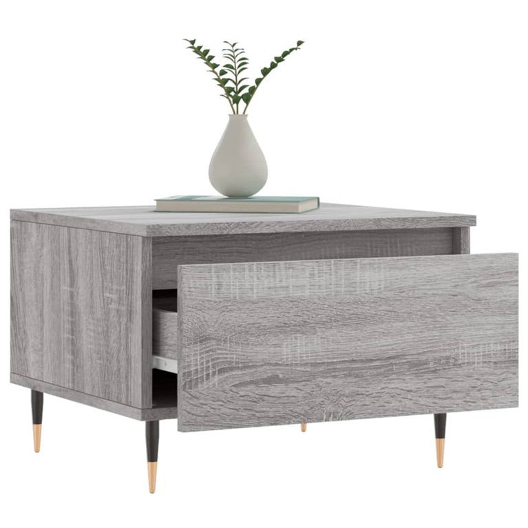 Salontafels 2 st 50x46x35 cm bewerkt hout grijs sonoma eiken MeubelReus