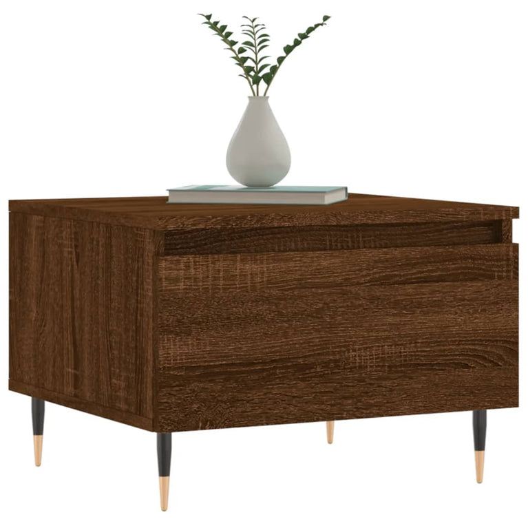 Salontafels 2 st 50x46x35 cm bewerkt hout bruin eikenkleur MeubelReus