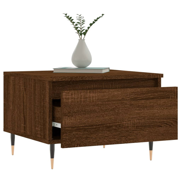 Salontafels 2 st 50x46x35 cm bewerkt hout bruin eikenkleur MeubelReus