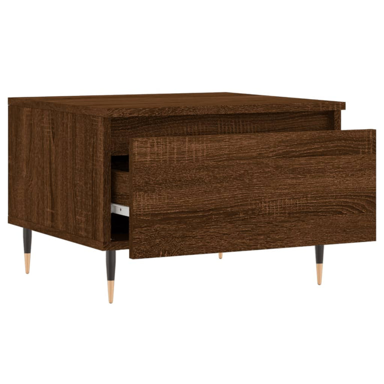 Salontafels 2 st 50x46x35 cm bewerkt hout bruin eikenkleur MeubelReus
