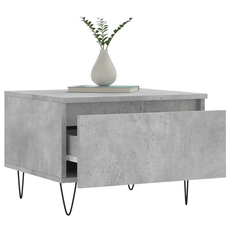 Salontafels 2 st 50x46x35 cm bewerkt hout betongrijs MeubelReus