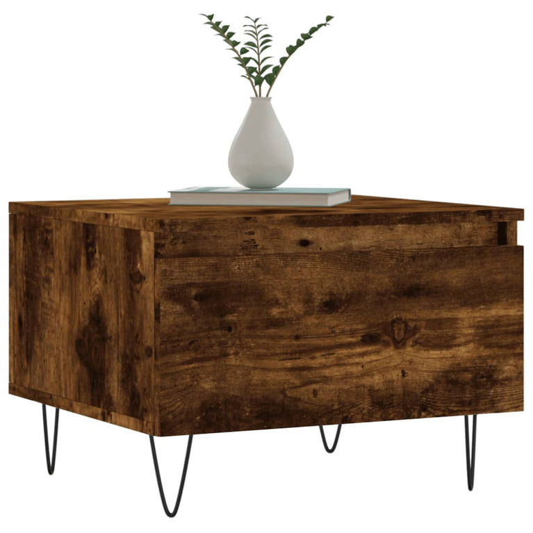Salontafel 50x46x35 cm bewerkt hout gerookt eikenkleurig MeubelReus