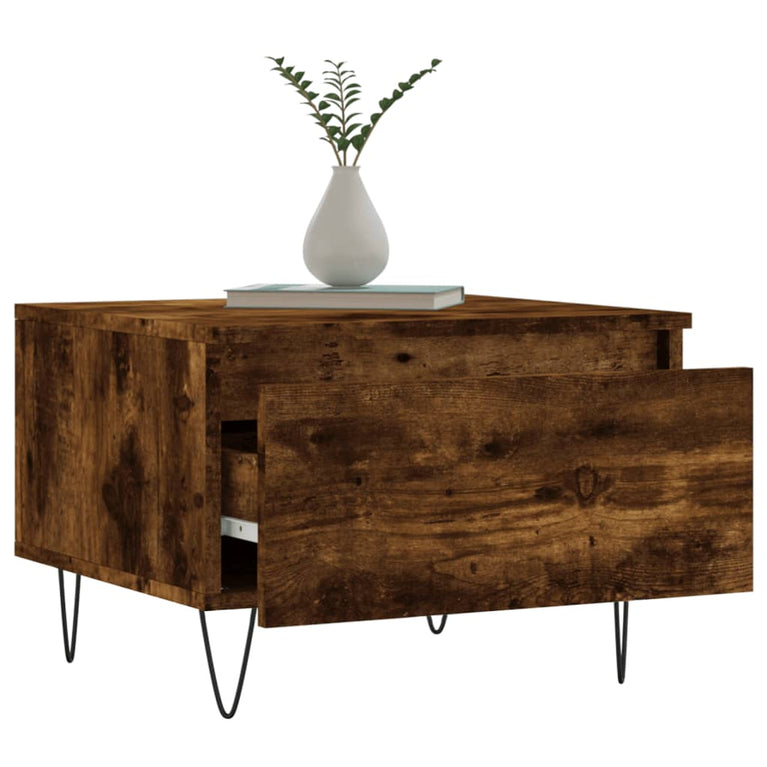 Salontafels 2 st 50x46x35 cm bewerkt hout gerookt eikenkleurig MeubelReus