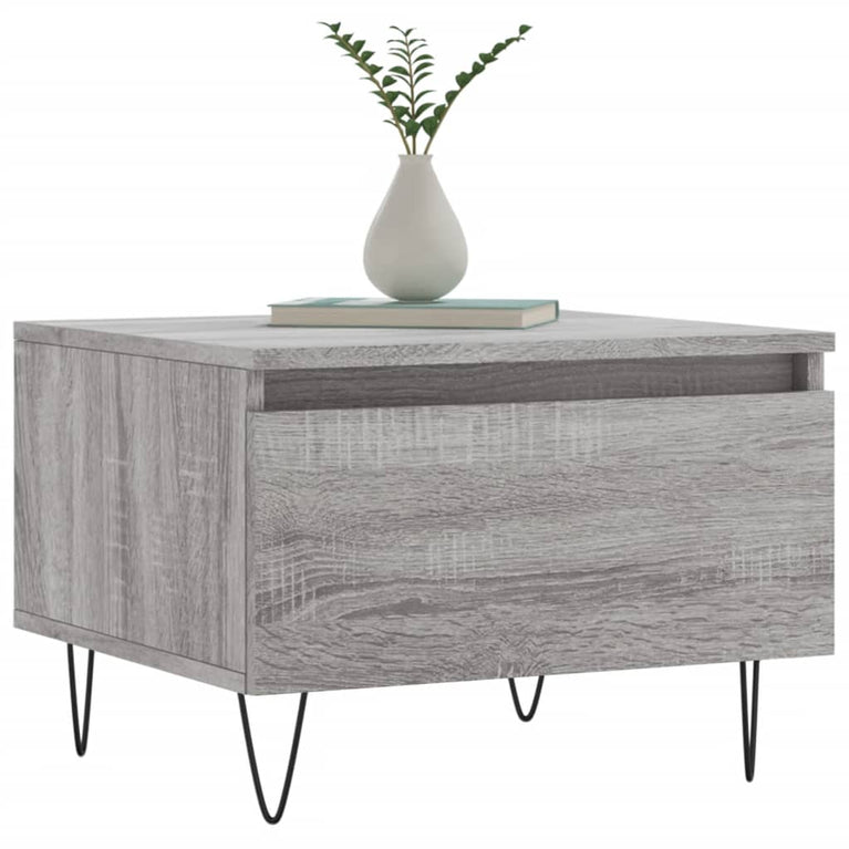 Salontafels 2 st 50x46x35 cm bewerkt hout grijs sonoma eiken MeubelReus