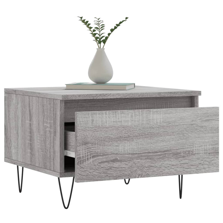Salontafels 2 st 50x46x35 cm bewerkt hout grijs sonoma eiken MeubelReus