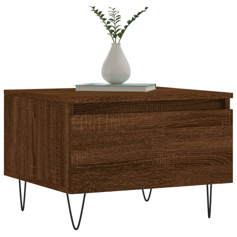 Salontafels 2 st 50x46x35 cm bewerkt hout bruin eikenkleur MeubelReus