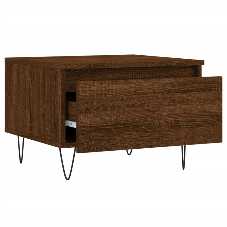 Salontafels 2 st 50x46x35 cm bewerkt hout bruin eikenkleur MeubelReus