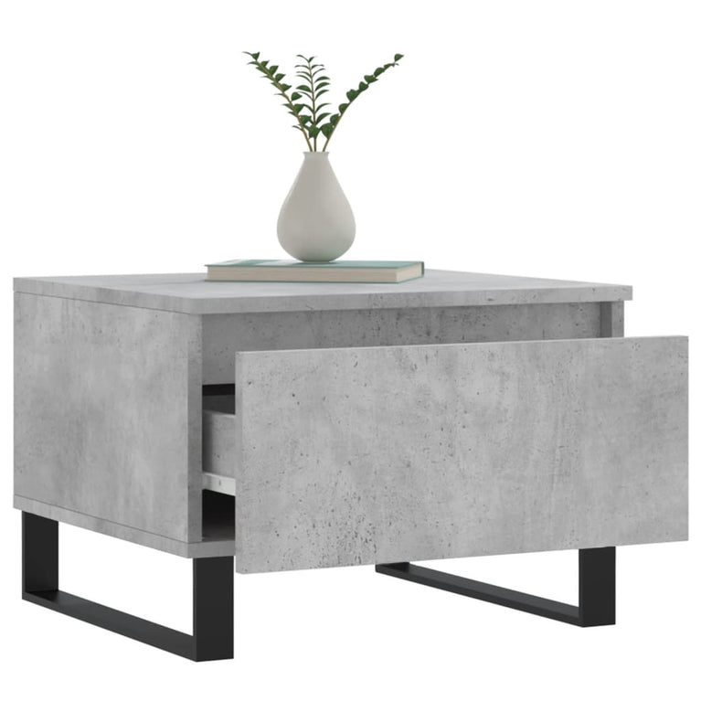Salontafels 2 st 50x46x35 cm bewerkt hout betongrijs MeubelReus