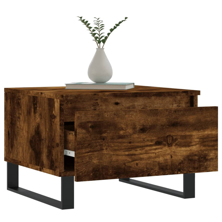 Salontafels 2 st 50x46x35 cm bewerkt hout gerookt eikenkleurig MeubelReus