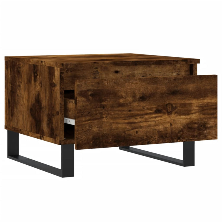 Salontafels 2 st 50x46x35 cm bewerkt hout gerookt eikenkleurig MeubelReus